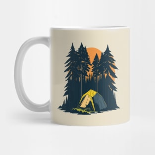 Camping tent in the forest Mug
